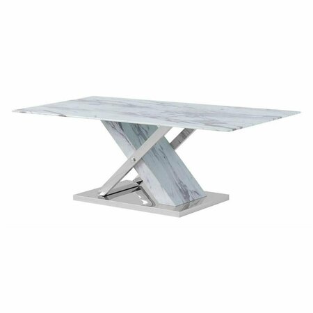 GLOBAL FURNITURE USA 47 x 24 x 17 in. HInspired Coffee Table, Marble T1274C